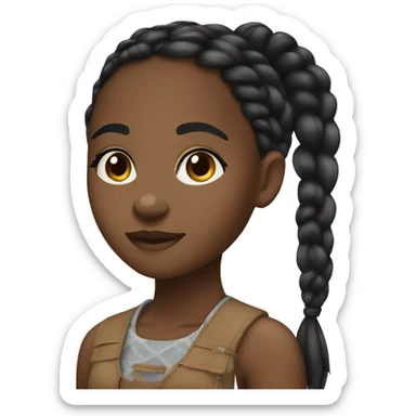 A beautiful black girl with braids sticker