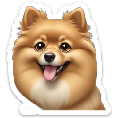 smiling black and tan pomeranian sticker