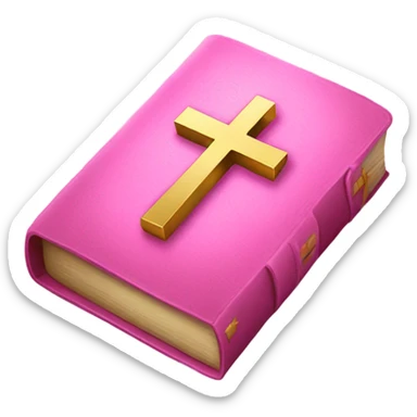 Pink bible with gold cross sticker