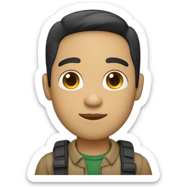 light skin male photographer with short black hair sticker