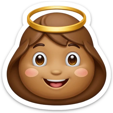 Poop emoji with a halo sticker