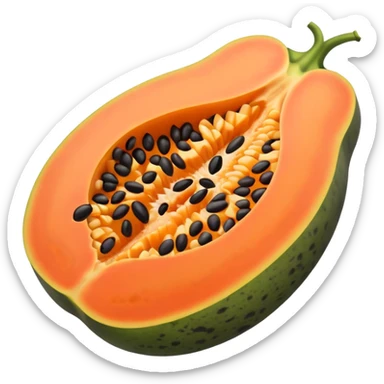 I wanted to create a emoji of papaya fruit where its cut in half and its showing its seeds sticker