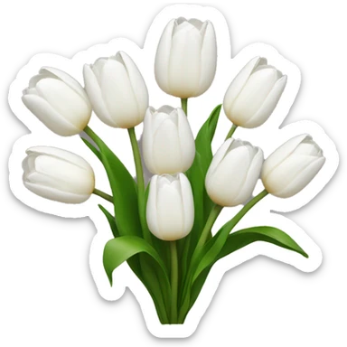 white tulip bouquet  sticker
