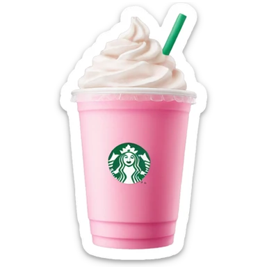 Aesthetic pink Starbucks drink pink drink sticker