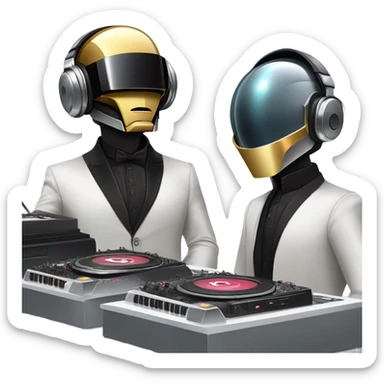 Techno mozart playing with daft punk   sticker