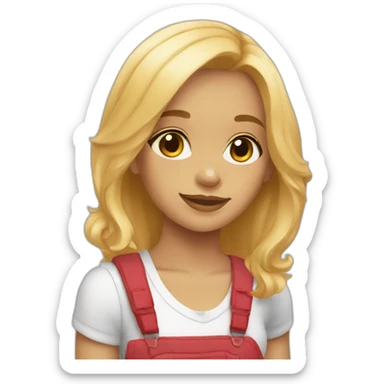 blonde girl with red english cocker spaniel sticker