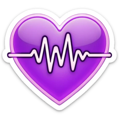 heart pules tech with the pules symbol in the middle, make the hart dark purple. dark outline sticker