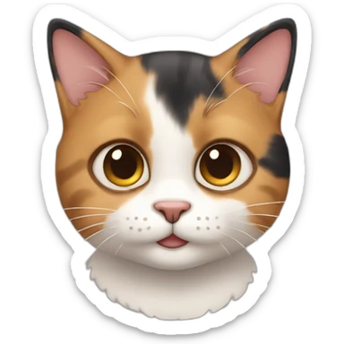 cute calico cat with small goatee sticker