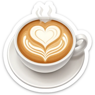 Coffee cup with latte art sticker