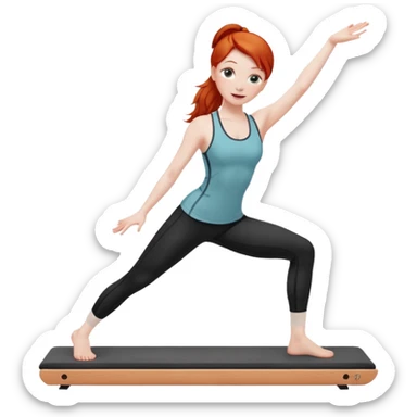 pilates girl whit redhead  sticker