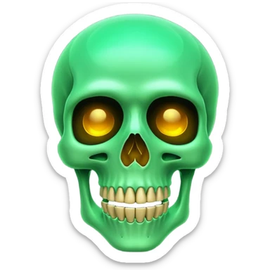 A green skeleton  sticker