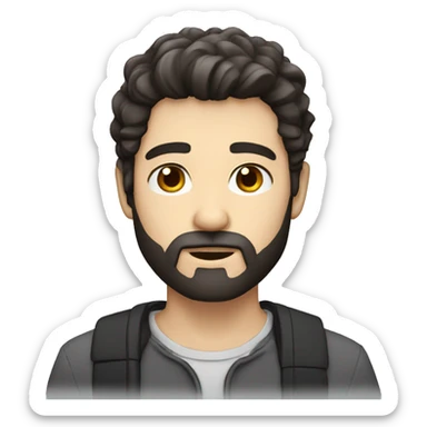 dark hair with beard, white skin 30 yeard old boy sticker