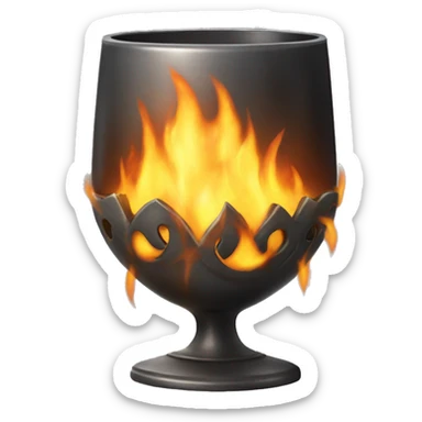 goblet of fire with flames coming out the top not see through sticker