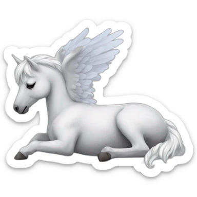 Pegasus sleeping lying on the ground sticker