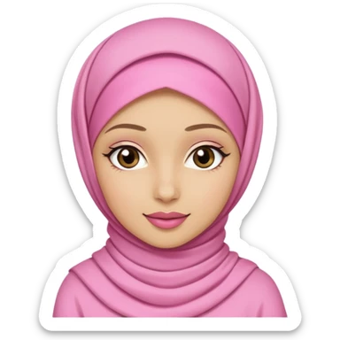 hijabi muslim girl with pink and coquette outfit sticker