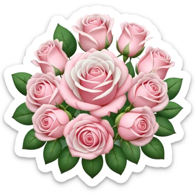 light pink and white dozen of roses sticker