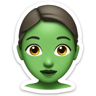 Pregnant woman all in green from the side with green skin tone and eyes  sticker