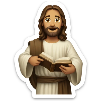 Jesus holding bible sticker