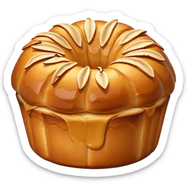 Alsacian kougelhopf with almonds on the top. The base is a bit larger than the top part sticker