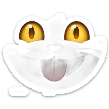 a close up of a Beaming Face with Smiling Eyes - Icon with very wide smile and eyes closed cat character cartoon sticker