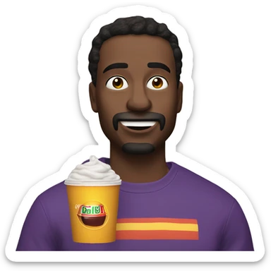 Dave Blunts at 7/11 Gas Station drinking the Grimace shake from Mcdonalds sticker