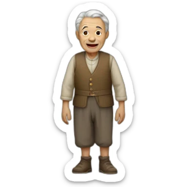 a village old man with full body sticker