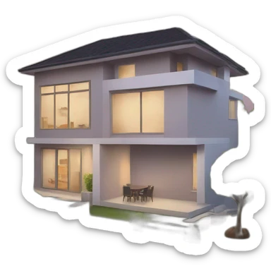 modern house sticker