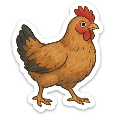 ghibli style chicken sticker