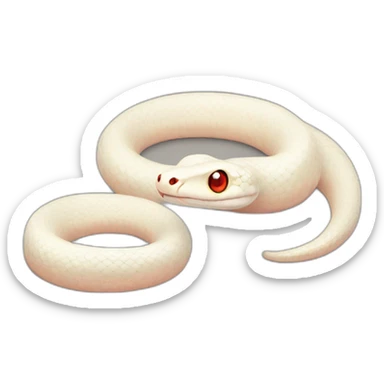 Albino cute tiny snake with round red eyes sticker