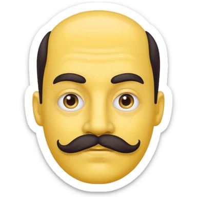 Yellow face with big mustache sticker