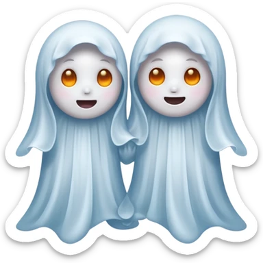 Cute ghost together his ghost girlfriend, style gasper  sticker