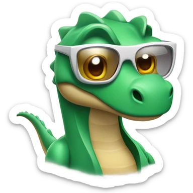 Un dinosaurio con gafas trabajando  sticker