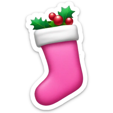 pink christmas stocking with a c sticker