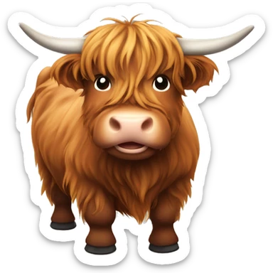 Fatty scottish highland cow sticker
