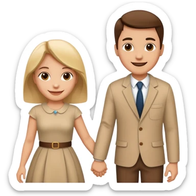 papa y mama caminando sticker