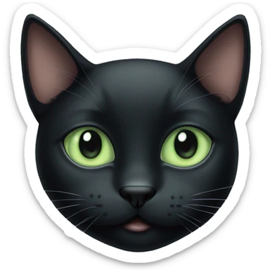 Cute black cat with pale green eyes  sticker