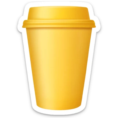 yellow disposable cup sticker