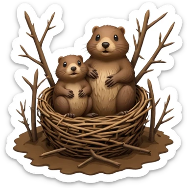 beaver nest sticker