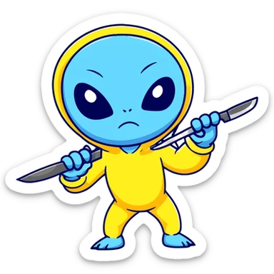 Stitch with a knife sticker