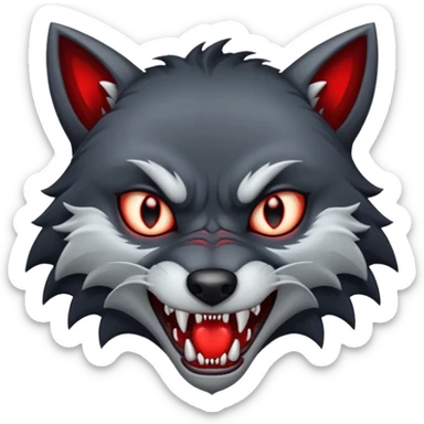 A vampire wolf standing  sticker