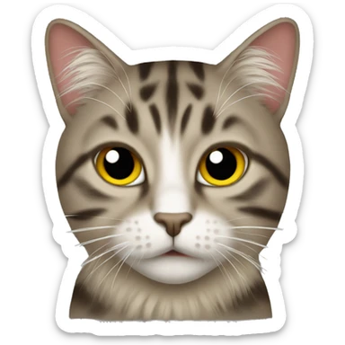 iphone cat emoji with dreadlocs sticker