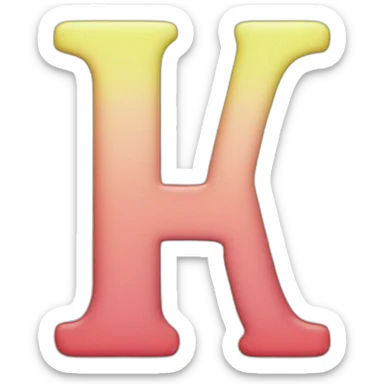 Letter A with shades of red, pink, light green, yellow, and light bule sticker