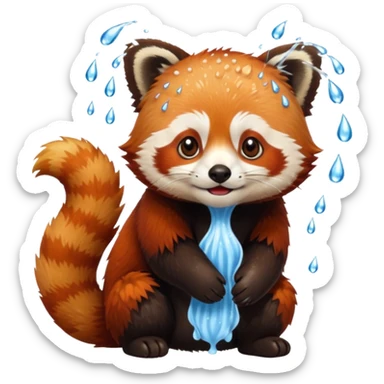 red panda shower sticker