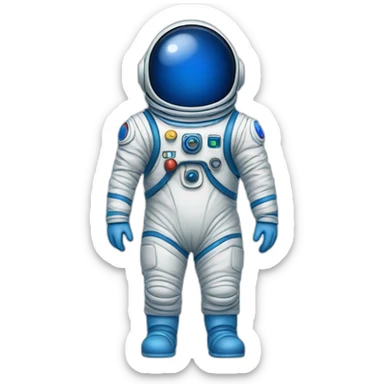 line drawing blue spaceman body sticker