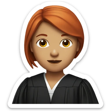 Medium lenght straight red-head girl judge  sticker
