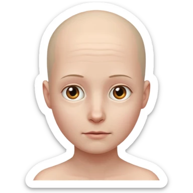 the profiile of a face with no hair, looking completely to one side sticker