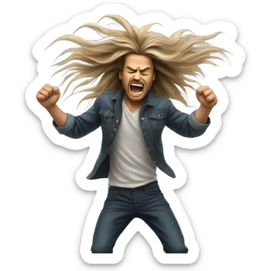 Guy headbanging sticker