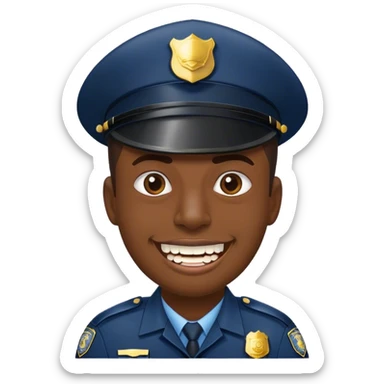 Cop gritting teeth sticker