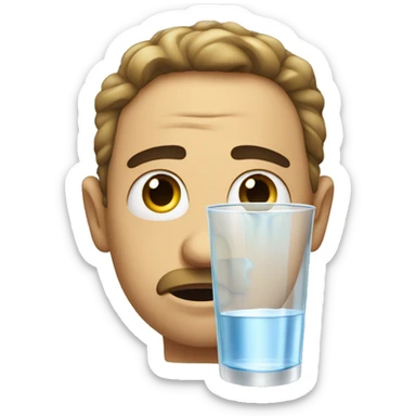 Dissapionted face that dropped a glass of water  sticker