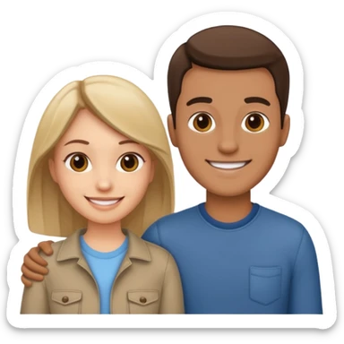 smiling couple in casual attire sticker